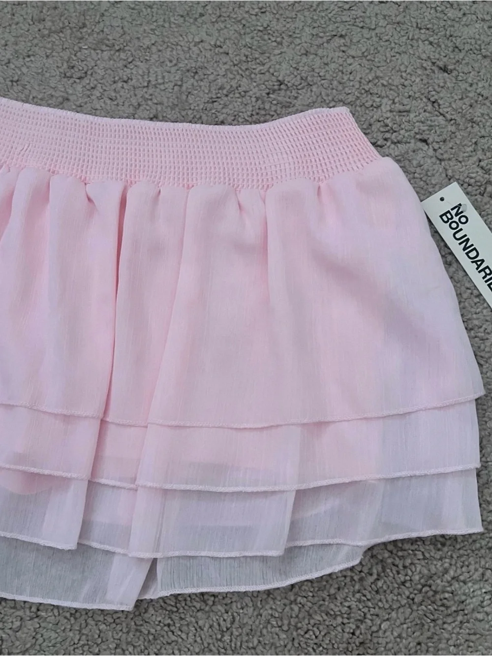 No Boundaries Light Pink Layered Chiffon Skater Skirt